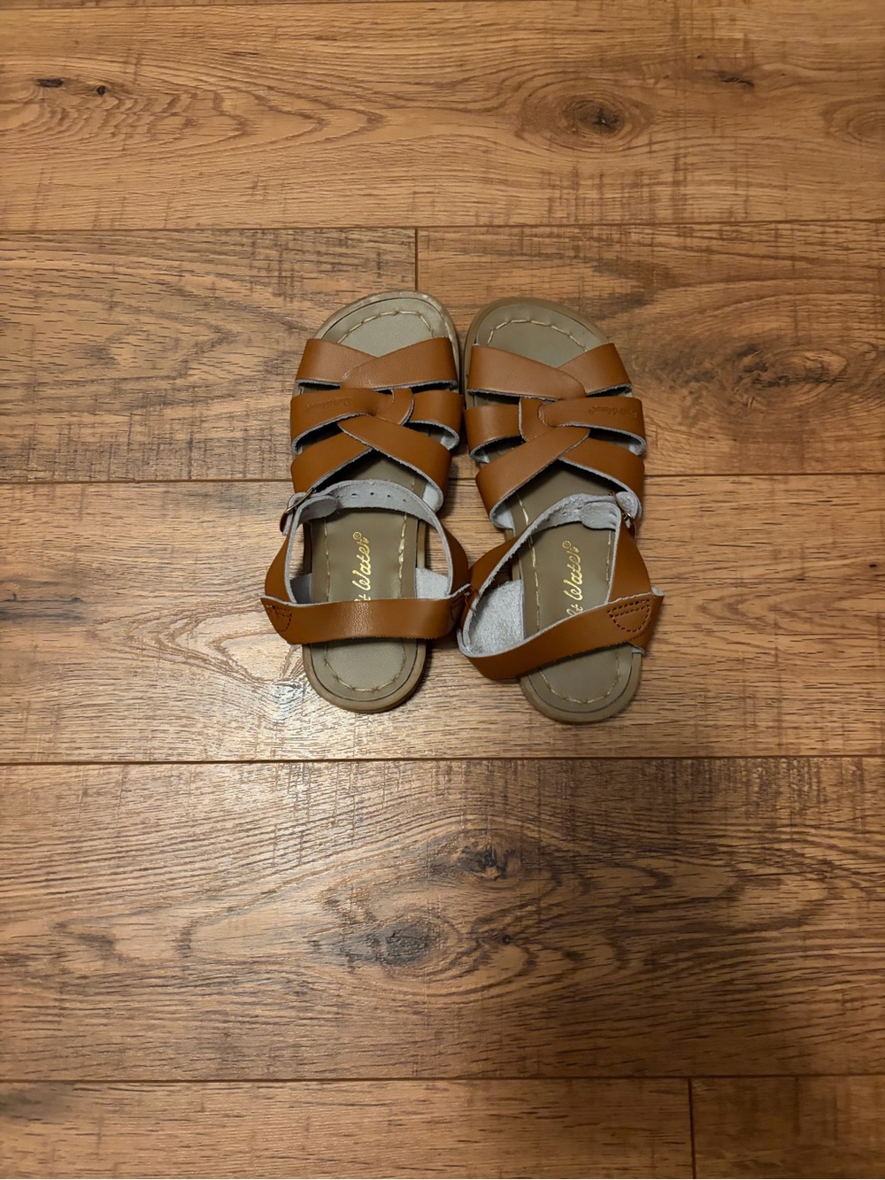 Salt Water Sandals by Hoy Brown Strappy Kids Sandals